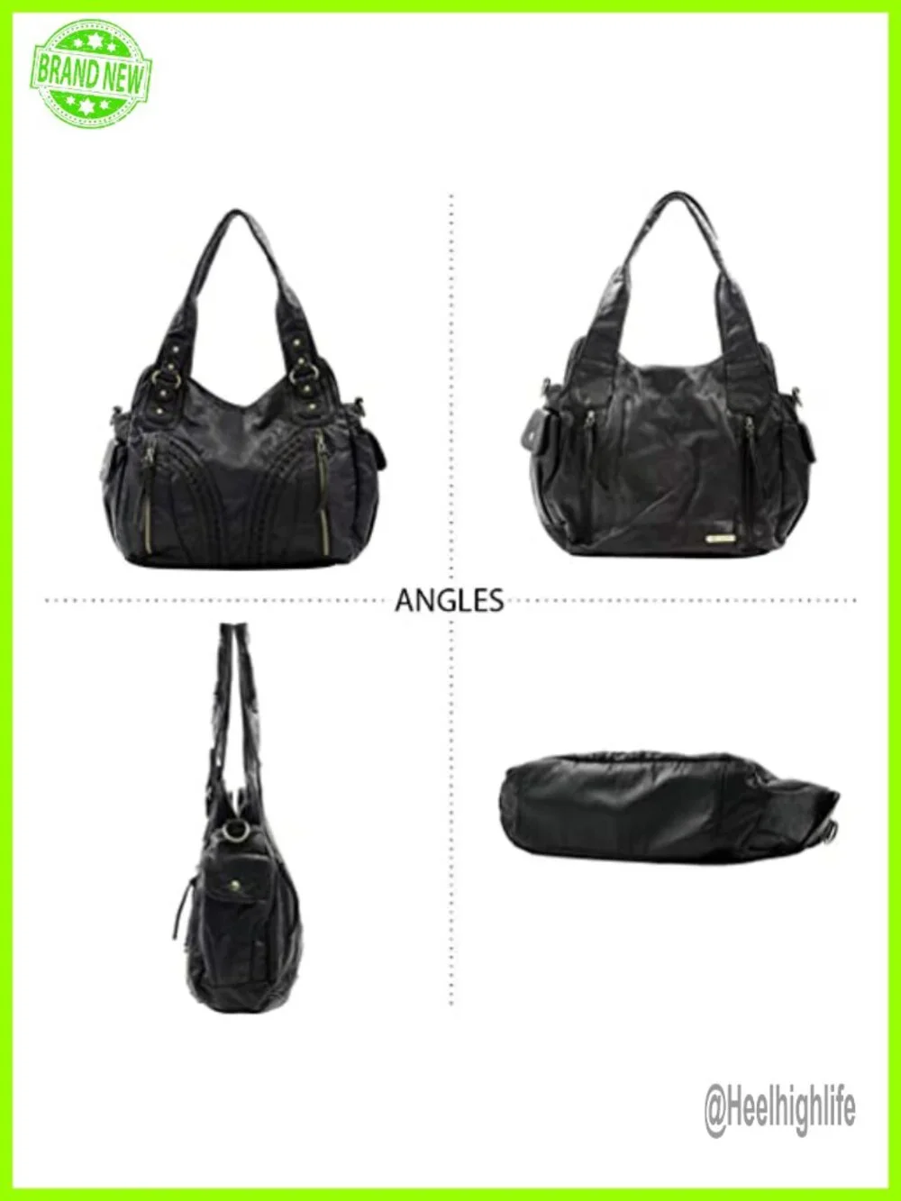 Y2K Hobo Bag Women Washed Leather Crossbody Handbag Roomy